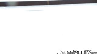 Japanese teen peeing until the whole floor is wet
