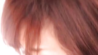 Young Japanese teen playing with huge dildo in secret