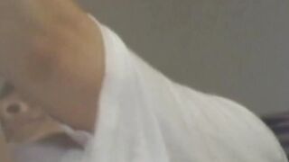 Babe starts teasing her Japanese pussy in public and moans