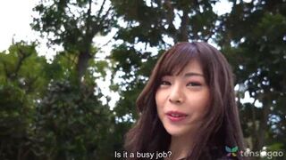 Cute brunette from Tokyo Japan wants sex with stranger. Interview with cabaret worker looking for fucking with no strings attached.