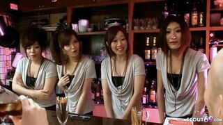 Thin Chinese Teens in an Asian Club Swing for Fun